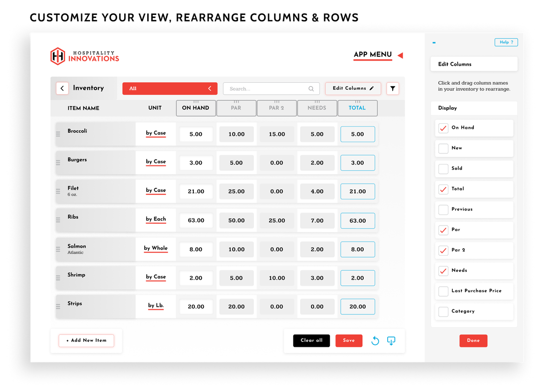 Customize your view, rearrange columns and rows. Showing how you can move columns/rows and customize them.